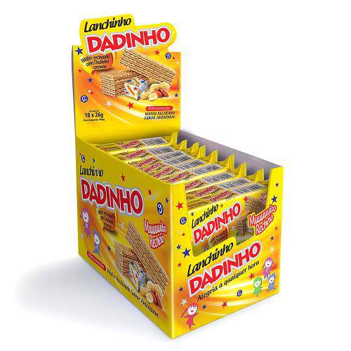 Biscoito Wafer Lanchinho Dadinho 26g C/18 - Dizioli