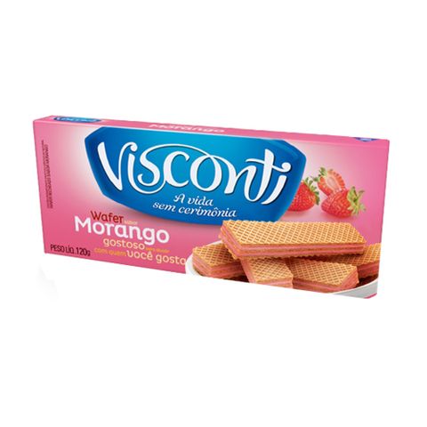 Biscoito Wafer Morango 120g - Visconti