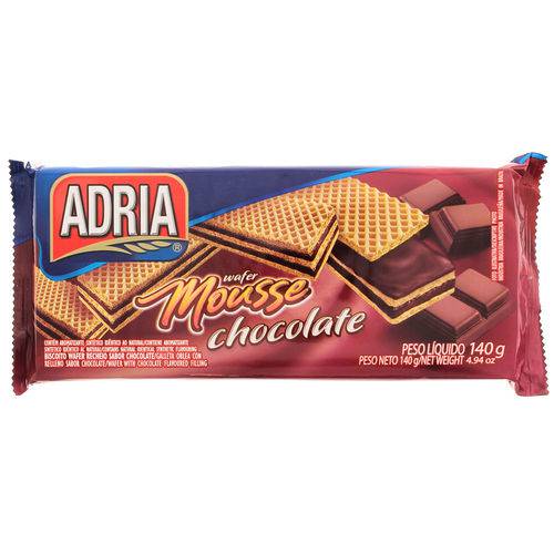Biscoito Wafer Mousse Chocolate 140g - Adria