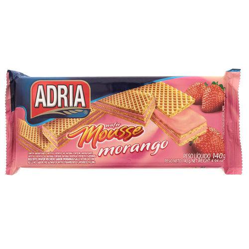 Biscoito Wafer Mousse Morango 140g - Adria