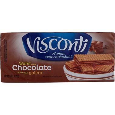 Biscoito Wafer Sabor Chocolate Duplo Visconti 120g