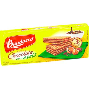 Biscoito Wafer Sabor Chocolate e Avelã Bauducco 140g