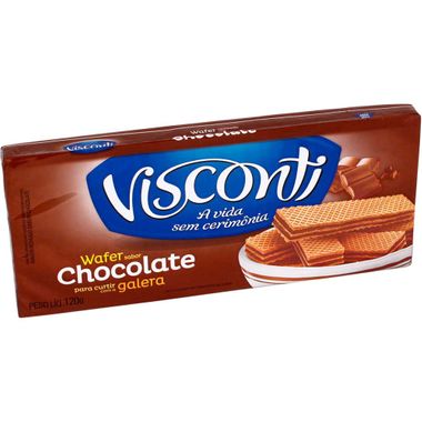 Biscoito Wafer Sabor Chocolate Visconti 120g