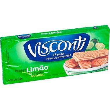 Biscoito Wafer Sabor Limão Visconti 120g