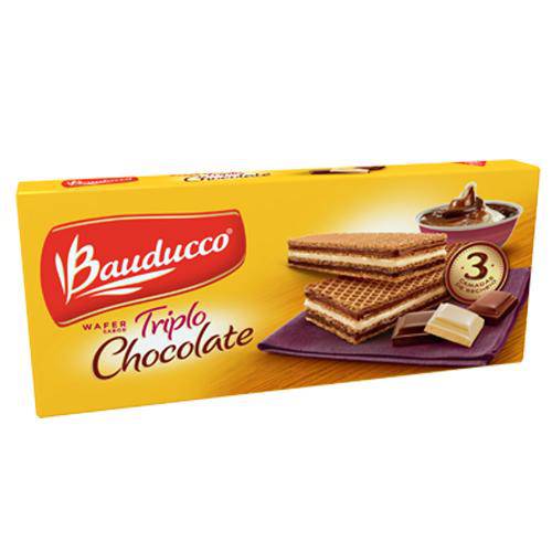 Biscoito Wafer Triplo Chocolate 165g - Bauducco