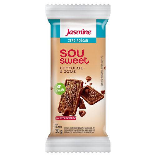 Biscoito Zero Açúcar Sou Sweet Chocolate Gotas 30g - Jasmine