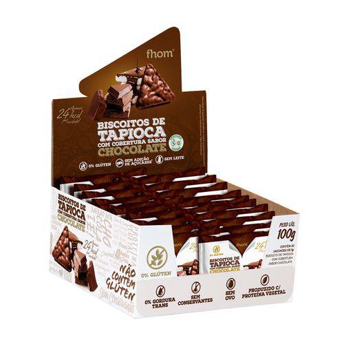 Biscoitos de TAPIOCA com Cobertura de Chocolate - Fhom - 100g