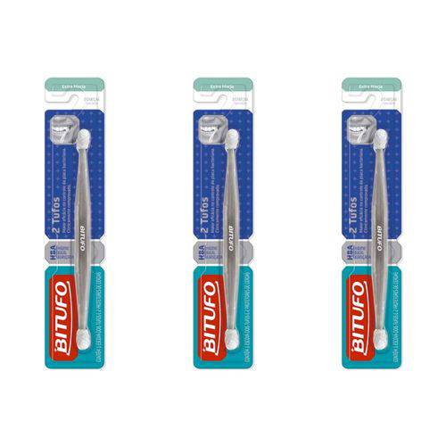 Bitufo 0028 Dois Tufos Escova Dental Extra Macia (kit C/03)