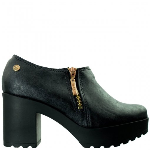 Bizz Store - Ankle Boot Feminina Moleca Napa Salto Grosso