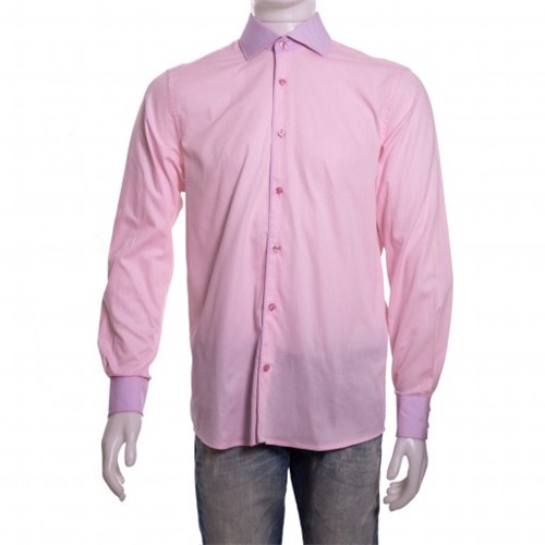 Bizz Store - Camisa Social Masculina Luiz Eugenio Manga Longa Rosa