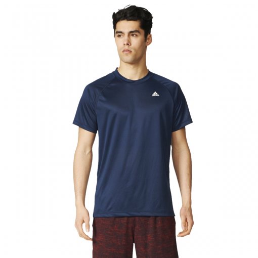 Bizz Store - Camiseta Masculina Adidas Base Plain Azul Manga Curta