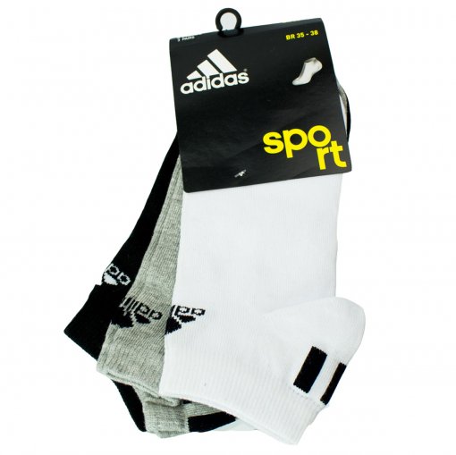 Bizz Store - Kit 3 Pares Meia Adidas Liner Cano Curto