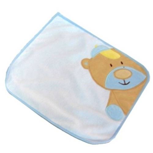 Blanket Cetim Aplique Urso Azul - Zip Toys