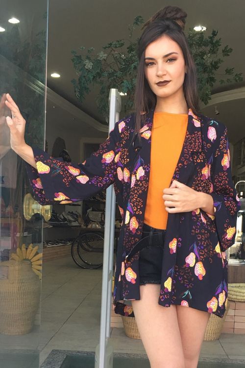 Blazer Kimono Caju de Onça Farm - P