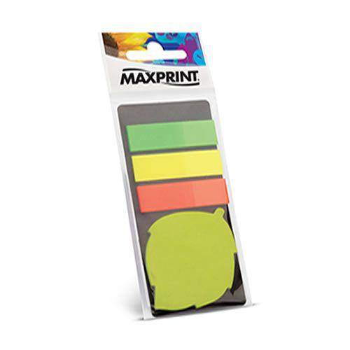 Bloco Adesivo Folha C/ Marcadores de Páginas Maxprint (1 Bloco 20 Folhas - 75 Marcadores)