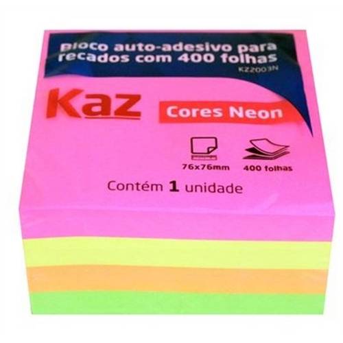 Bloco Adesivo P/ Recados KZ2003N - Kaz