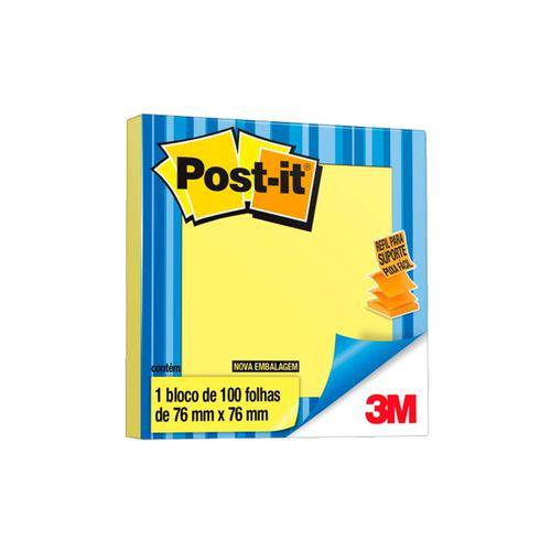 Bloco Adesivo Post-It® Refil Pop-Up Puxa FÁCIL 76X76MM - Amarelo - com 100 Folhas - 3M