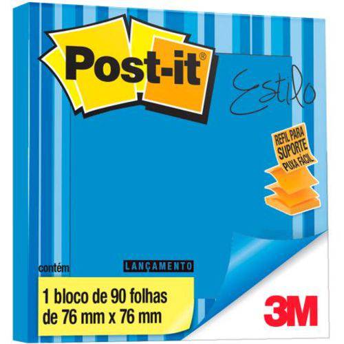 Bloco Adesivo Post-It® Refil Puxa Fácil Céu Azul - 76 Mm X 76 Mm - 90 Folhas