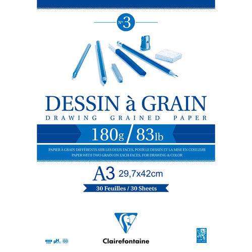 Bloco Artistico Clairefontaine Dessin à Grain - 180 G A3 030 Fls 96622