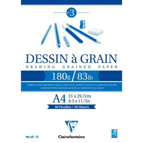 Bloco Artistico Clairefontaine Dessin à Grain - 180 G A4 030 Fls 96624