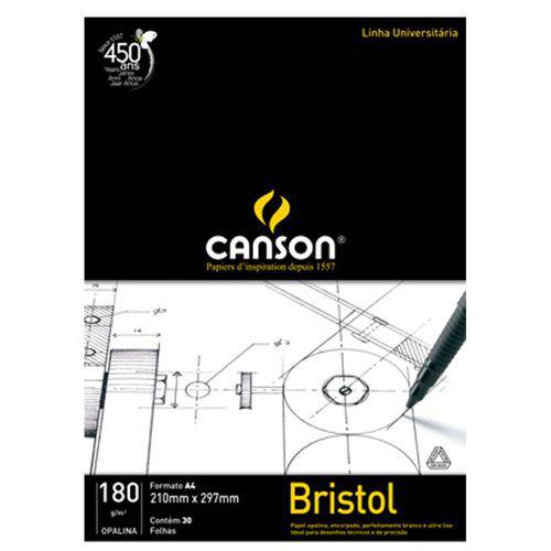 Bloco Bristol Canson 180 G A4 030 Fls 66667189 D#