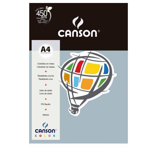 Pacote Canson Color Cinza 180g/M² A4 210 X 297 Mm com 10 Folhas - 66661210