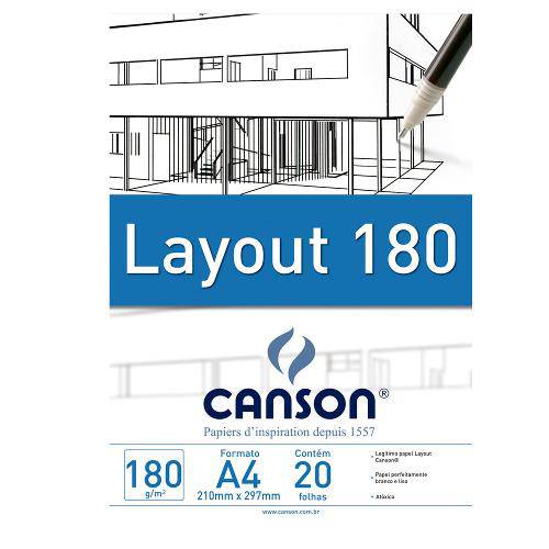 Bloco Canson Layout – 180g/M² A4 210 X 297 Mm com 20 Folhas – 66667027