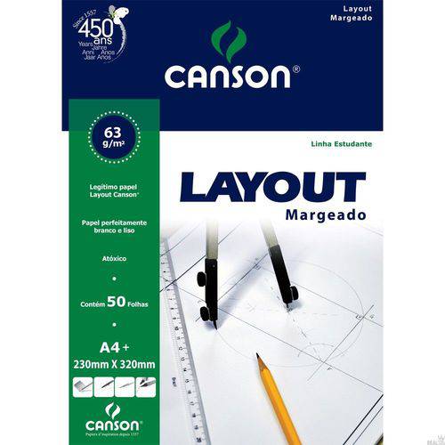 Bloco Canson Layout 63g - A4 (Margeado)