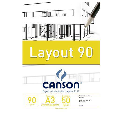 Bloco Canson Layout – 90g/M² A3 297 X 420 Mm com 20 Folhas – 66667034