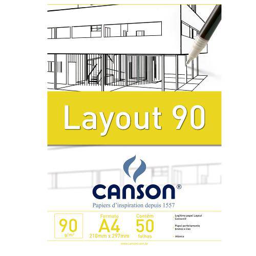Bloco Canson Layout – 90g/M² A4 210 X 297 Mm com 50 Folhas – 66667033