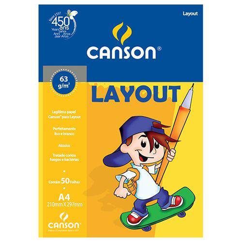 Bloco Canson Layout A4 63g 50 Folhas