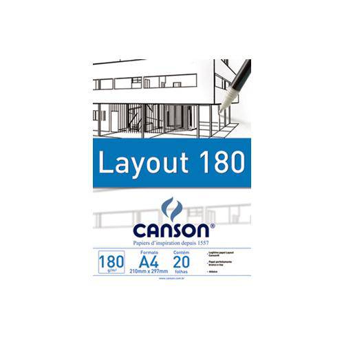 Bloco Canson Tecnico Lay Out 180grs A4 C/20 Folhas