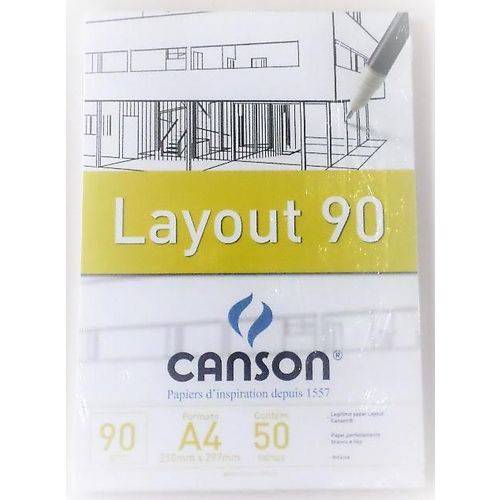 Bloco Canson Tecnico Lay Out 90grs A4 C/50 Folhas