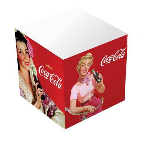 Bloco de Anotações Cubo Coca-Cola Pin Up Ladies - 8 Cm