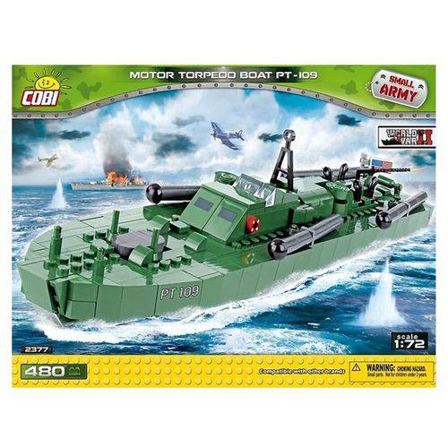 Bloco de Montar Barco Militar Torpedo Boat 480 Peças Cobi