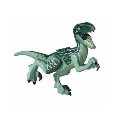 Bloco de Montar Dinossauros Jurassic World Park Minifigures Velociraptor Blue Compatível LEGO