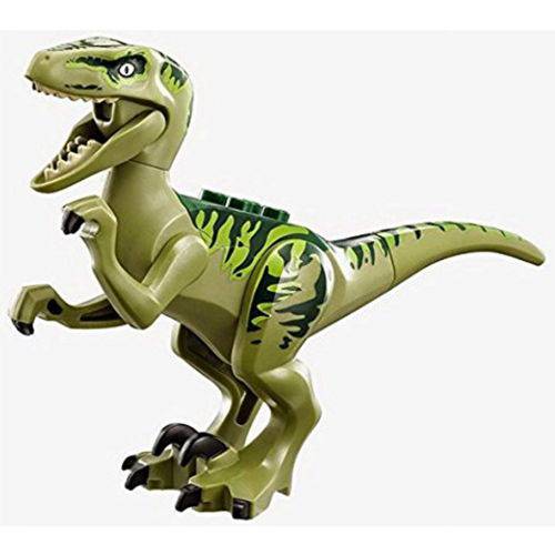 Bloco de Montar Dinossauros Jurassic World Park Minifigures Velociraptor Charlie Compatível LEGO