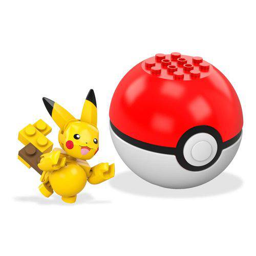 Bloco de Montar - Mega Construx - Pokémon - Pokebola - Pikachu - Mattel