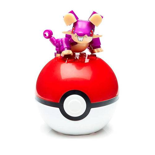 Bloco de Montar - Mega Construx - Pokémon - Pokebola - Rattata - Mattel
