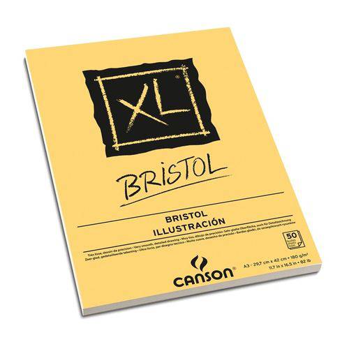 Bloco de Papel Canson Xl Bristol 180g A3 com 50 Folhas