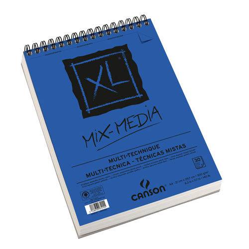 Bloco de Papel Canson Xl Mix Media - 300g/m² A4 - 30folhas