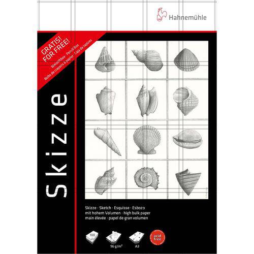 Bloco Desenho Skizze 96 G/m² 21 X 29,7 Cm com 100 Folhas Kit com 2 Blocos + Estojo Hahnemuhle