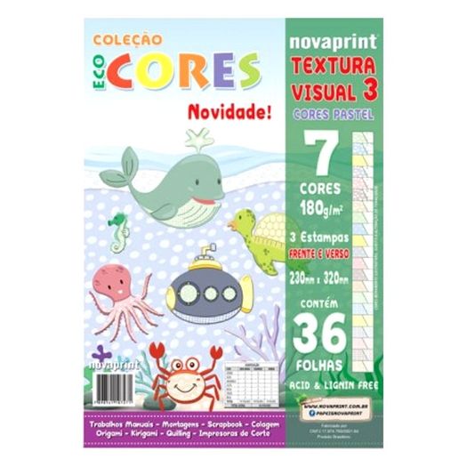 Bloco Ecocores Pastel 7 Cores Textura Visual 3 23x32cm Eccvt0003 Novaprint