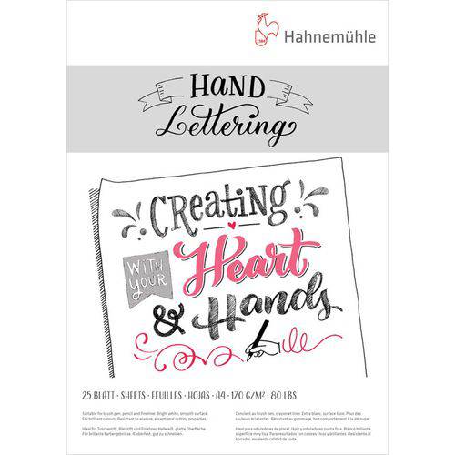 Bloco Hand Lettering 170 G/m² A-4 com 25 Folhas Hahnemuhle