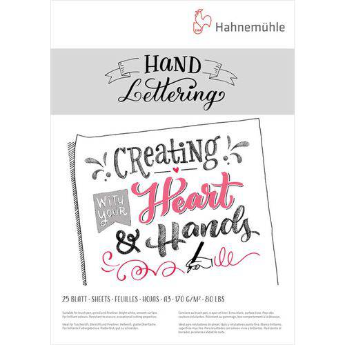Bloco Hand Lettering 170 G/m² A-3 com 25 Folhas Hahnemuhle