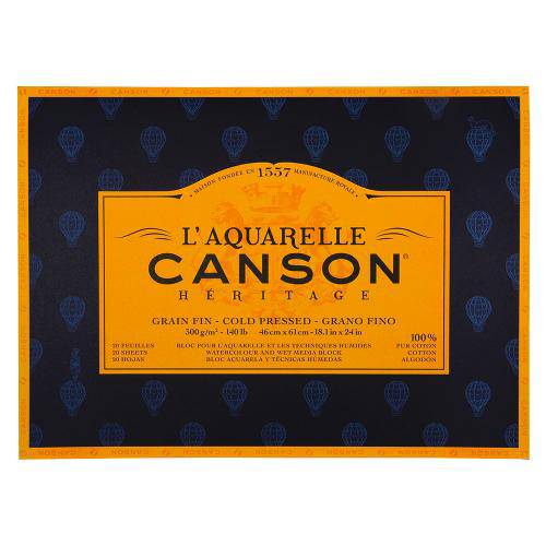 Bloco L’Aquarelle Canson® Héritage Grano Fino 300g/M² 46 X 61 Cm com 20 Folhas - 60720006