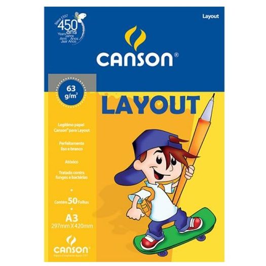 Bloco Lay Out A3 S/Margem 50f 63g Canson