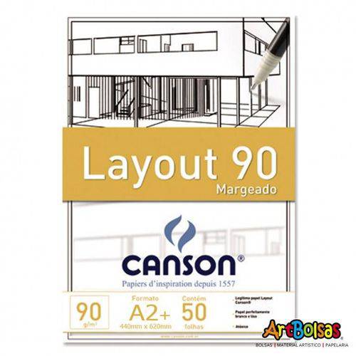 Bloco Layout 90 Margeado A2+ 90g/m² - Canson