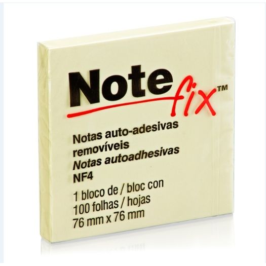 Bloco Note Fix Nf4 Amarelo 100f 76x76mm 90921 3m