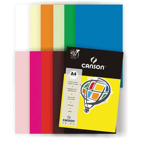 Bloco para Educacao Artistica Color Sortido A4 180Grs.8Fls Pct.C/10 Canson